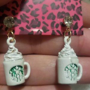 Betsey Johnson coffee with whipped cream earrings